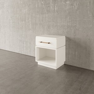 Casa Ispirata Mattone Nightstand in Lino Bianco