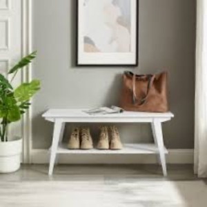 New - Walker Edison White Entry Bench