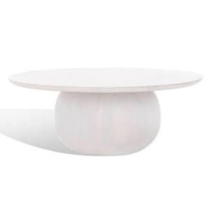 White - Safavieh Gabribella Round Wood Coffee Table