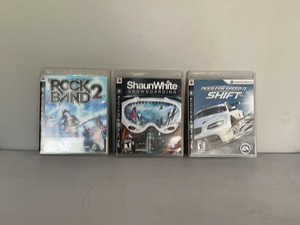 Sony PlayStation 3 Video Game Lot Rock Band 2 NFS Shift Shaun White