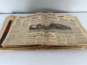Vintage Headline Newspaper Lot Minneapolis Star Tribune 1915-1948