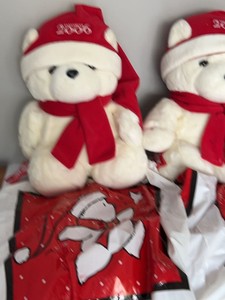 2006 Santa Bear Plush Teddy Bears with Bags Set of 3 New in Bags