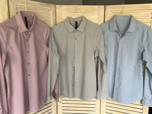 Lululemon Mens Button Front Shirt Set Size M Pink Gray Blue