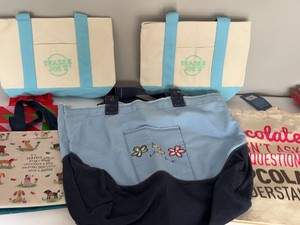Lot of Assorted Reusable Tote Bags Trader Joes Life Is Good Canvas some New With Tags