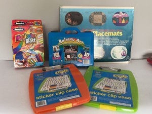 Vintage Early 2000s Kids Art Craft Kit Lot RoseArt Fredrix Rainbow Art