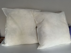 Pair of White Square Euro Pillow Inserts Decorative Throw Bed Pillows 24 square