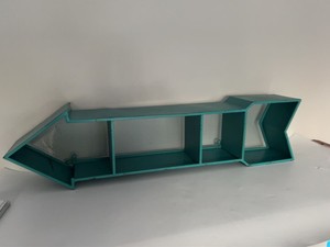 Turquoise Arrow Wall Shelf Metal Mesh Back Cubby Display Decor