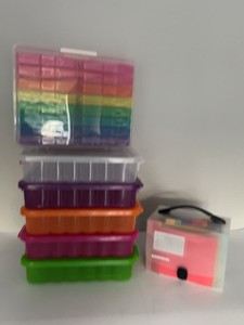 Plastic Storage Organizer Cases Trays & File Box Assorted Colors