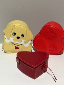 Novelty Dog & Heart Shaped Purse Case Lot Red Yellow Accessories