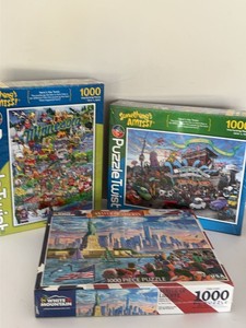 New & Sealed Lot of 3 1000 Piece Jigsaw Puzzle Set PuzzleTwist & White Mountain