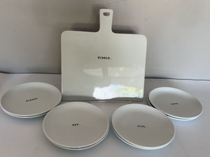 The Cellar Appetizer Serving Set White Ceramic Nibble Bite Taste