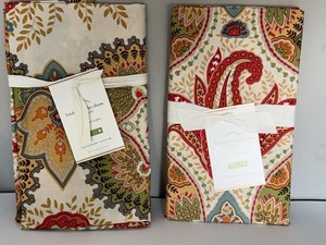 New Pottery Barn Foundations Linden Paisley Euro Pillow Shams Pair