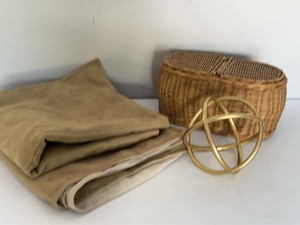 Assorted Home Decor Barn Sueded & Linen Backed Pillow Covers Wicker Basket Gold Orb