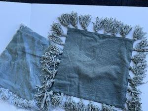 Pottery Barn Blue Textured Tassel Fringe Pillow Cover 20x20 Cotton
