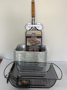 Lot of Grilling Accessories Mr Bar B Q Slider Press Shaker Basket Williams Sonoma