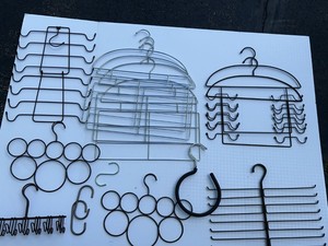 Assorted Metal Closet Organizer Hangers Scarf Tie Belt Pants Lot