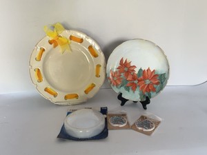 Decorative Ceramic Plates Night Light & Alaska Car Coaster Lot