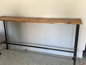Industrial Pipe Coffee shop counter Hightop Table Rustic Wood Top Table