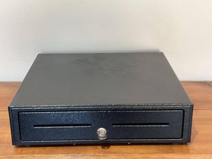Black POS Cash Register Drawer w Key Lock RJ11 Receipt Printer Port