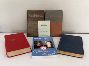 Vintage Lutheran Book collection Hymnal & Confirmation Book Lot Concordia Augsburg