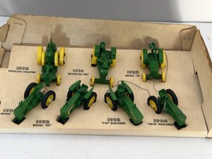 Vintage John Deere Miniature Toy Tractors Milestones Display Set