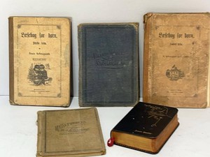 Antique Norwegian Religious & School Books Hardcover Lot Minneapolis