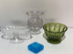 Lot of Assorted Vintage Art Glass Bowls Compote Blue Green Clear