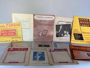 Vintage Piano Sheet Music & Lesson Book Lot Classical Boogie Woogie