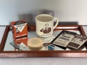 Vintage Vanity Desk Ephemera Lot Tray Humphrey Mug Avon Cavalier