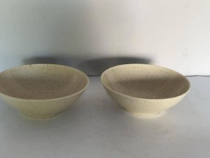Vintage Red Wing Speckled Cream Melamine Serving Bowls Matching Pair