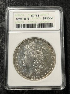 1891-O US MORGAN SILVER DOLLAR AU53