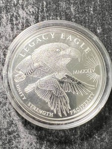 1 TROY OZ .999 FINE SILVER LEGACY EAGLE ROUND IN AIRTITE