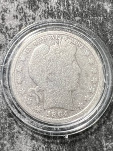 1904 US BARBER HALF DOLLAR IN AIRTITE