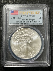 2014-S AMERICAN SILVER EAGLE PCGS MS69