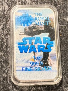 1 TROY OZ .999 FINE SILVER STAR WARS BAR IN COLOR