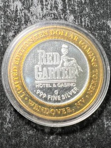 .6 TROY OZ .999 FINE SILVER RED GARTER CASINO TOKEN IN AIRTITE