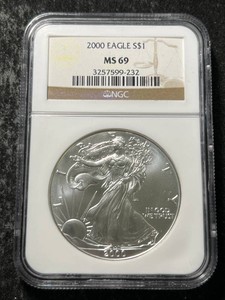 2000 AMERICAN SILVER EAGLE NGC MS69