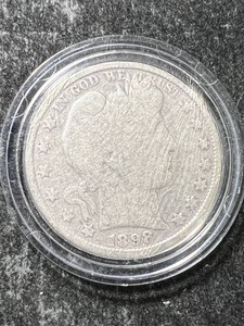 1898 US BARBER HALF DOLLAR IN AIRTITE