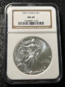 2001 AMERICAN SILVER EAGLE NGC MS69
