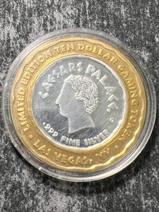 .6 TROY OZ .999 FINE SILVER CAESARS PALACE CASINO TOKEN IN AIRTITE