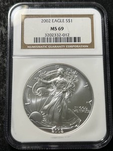 2002 AMERICAN SILVER EAGLE NGC MS69