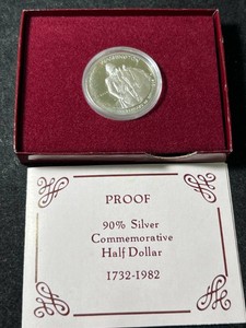 1982 US PROOF COMMEM WASHINGTON HALF DOLLAR IN BOX