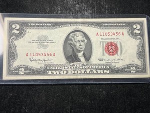 1963 US RED SEAL $2 BILL