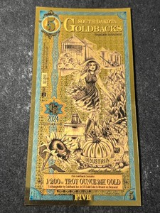 SOUTH DAKOTA GOLDBACK 1200TH TROY OZ 24K GOLD