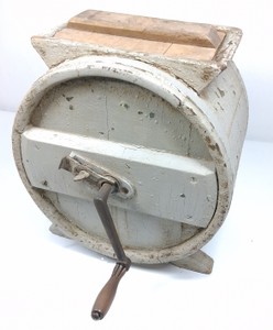Antique Pine Barrel Butter Churn with Hand Crank
