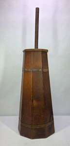 Vintage Wooden Stave Dasher Butter Churn with Metal Bands