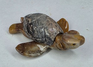 Hand-Carved Stone Sea Turtle Figurine