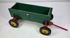 Vintage Wooden Farm Wagon Toy with Pull Handle