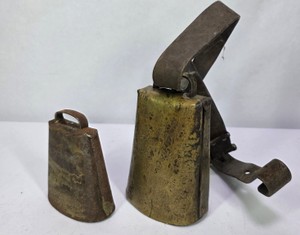 Vintage Livestock Cowbells with Leather Strap