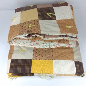 Vintage Handmade Tied Patchwork Quilt
